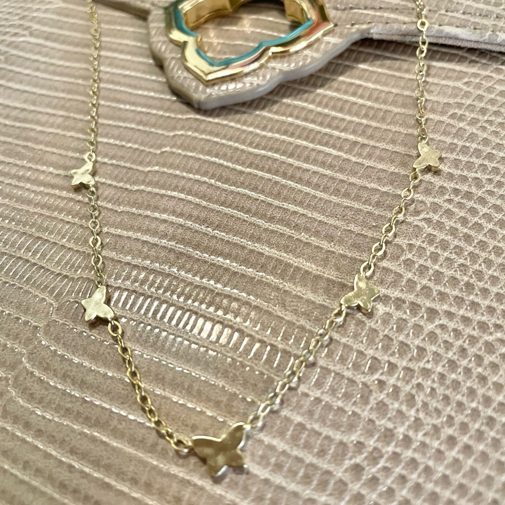 Lillia Butterfly Strand Necklace in Gold